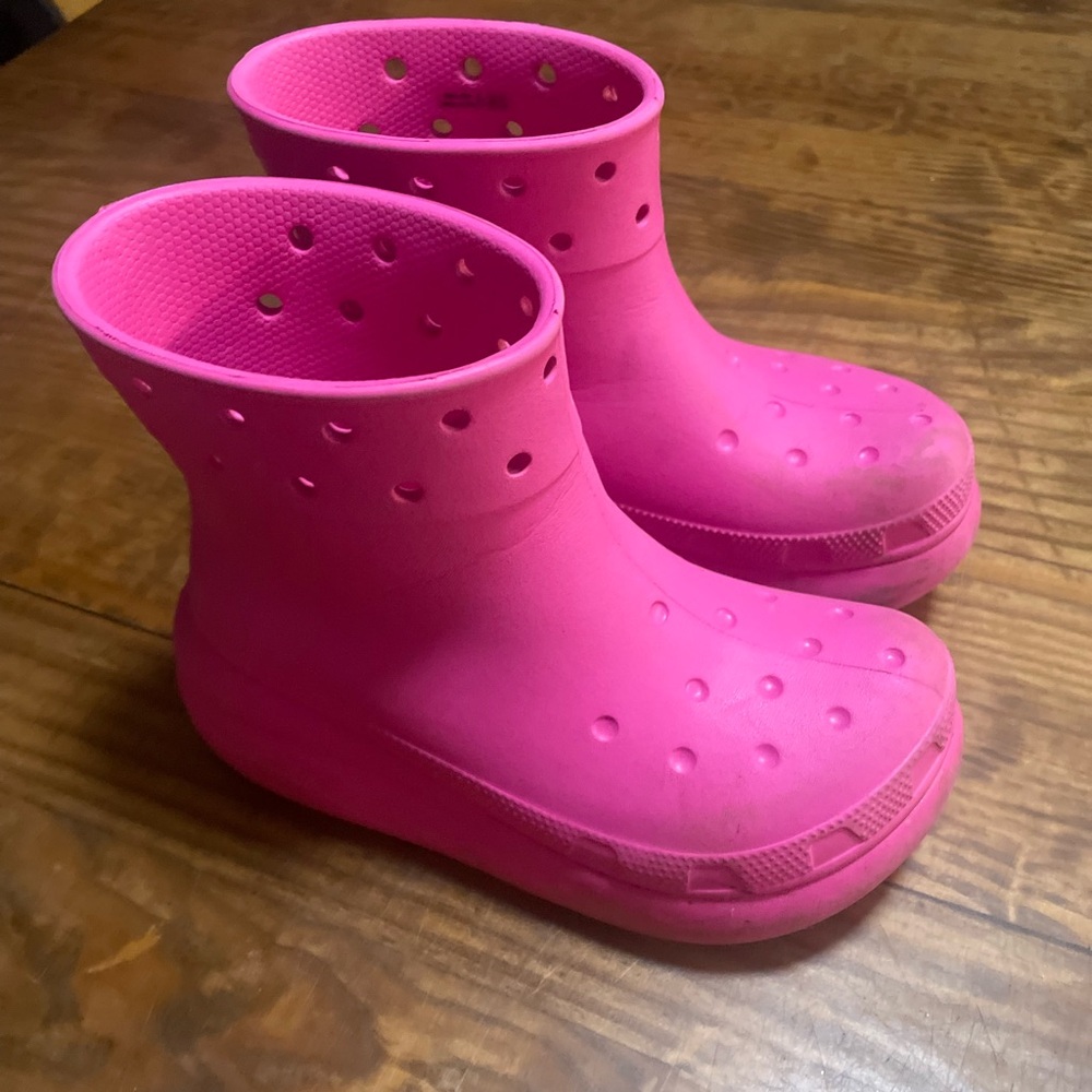 Crocs Pink unisex crush rain Boots, Unisex M 4 /W 6 spring durable unique